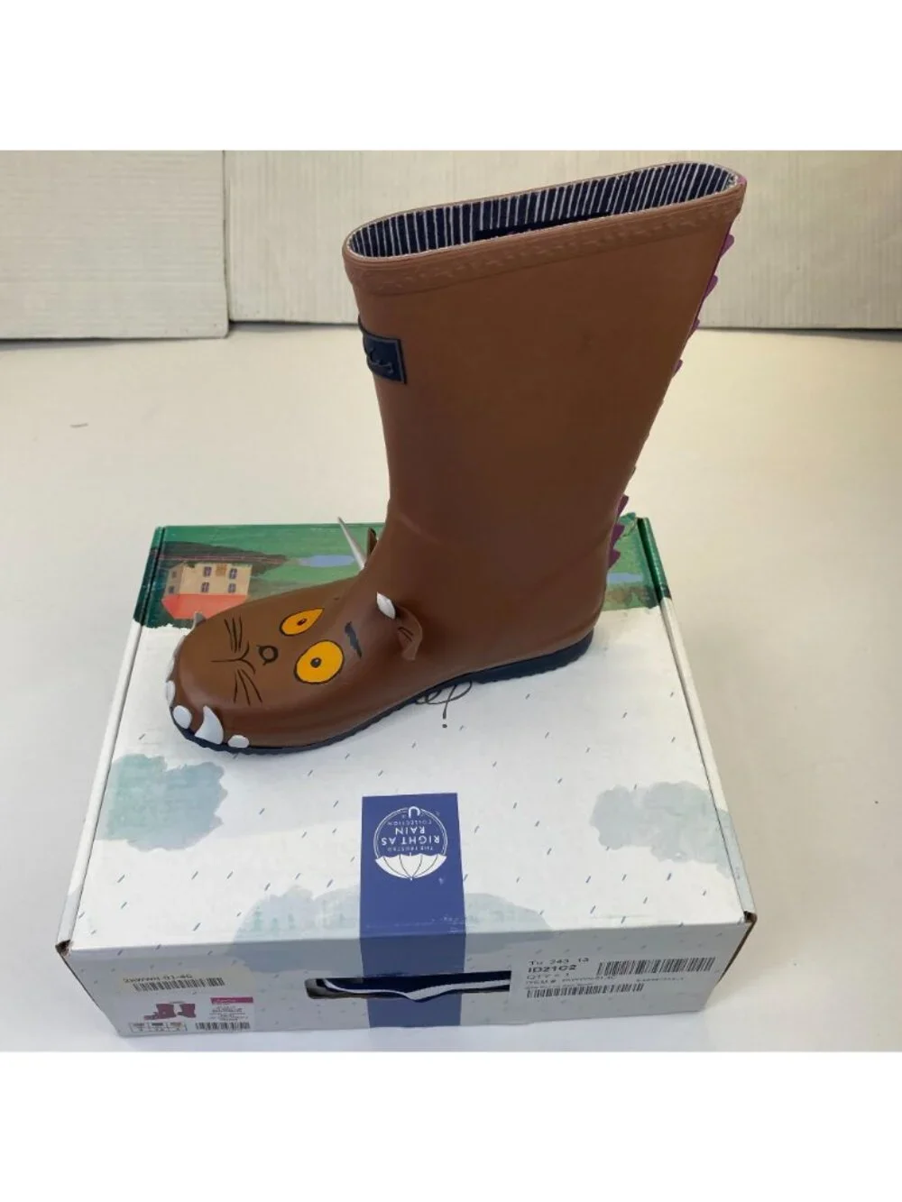 Joules Red Ladybug Rain Boots Big Kids Size 4 Brown Black Pull On Wellie Boots